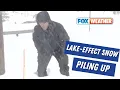 Snow Starting To Pile Up Along Lake Erie In Western New York And Pennsylvania