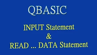 5 Tutorial on QBASIC INPUT AND READ DATA Statements by Technicla School
