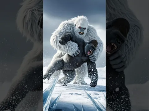 Yeti vs Gorilla 🥶🦍 | Epic Fight of Mountain Monster vs Jungle King | Who Will Win? #shorts