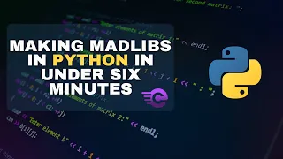 Making a Madlibs in Python in under 5 MINUTES--Eric Codes
