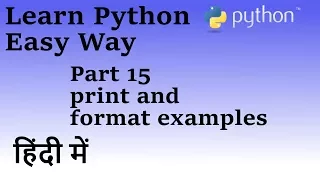 Learn Python in Hindi Part 15 Print and Format