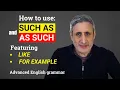 How to Use SUCH AS and AS SUCH featuring FOR EXAMPLE and LIKE
