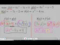 Adding Subtracting Polynomials using Function Notation