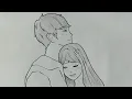 Couple drawing easy Pencil drawing of a loving couple Easy step by step drawing for beginners