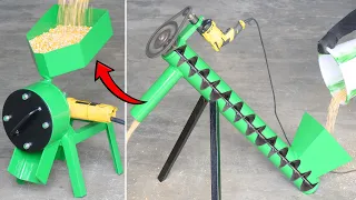 How To Make Homemade Corn Grinder Production Line | DIY Corn Grinder & Homemade Screw Conveyor | DIY