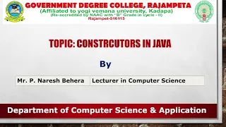 intro to Constructors in Java