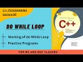 do-while loop Working of do-while loop Lecture 46 Practice Programs In