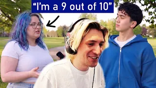 YouTuber Asked 100 Girls to Rank Their Own Attractiveness xQc Reacts