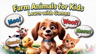 Farm animal games! 🐮 Guess the animal, sounds, shapes and animal song