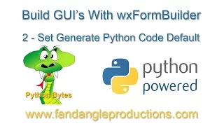 wxFormbuilder 2 - Set Python Generate Code Default