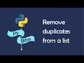 How to Remove Duplicates From a Python List And Keep Order