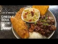 Cooking Creole Soul Food Fried Catfish Red Beans Rice Sweet Potato Cornbread