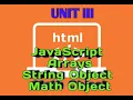 Java Script Arrays String Object Math Object