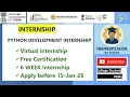 Python Development Internship 2025 Dhruva Softech MCA B Tech Eligible Virtual Internship