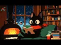 Fireplace Reading Time 🔥🐱 Winter Lofi for Focus \u0026 Comfort