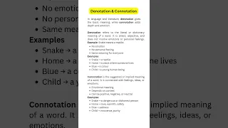 Denotation Connotation essay -Part-II English - notes ARsummaryguidance