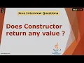Does Constructor return any value Fresher Java Interview Questions Kaliyona In Kannada