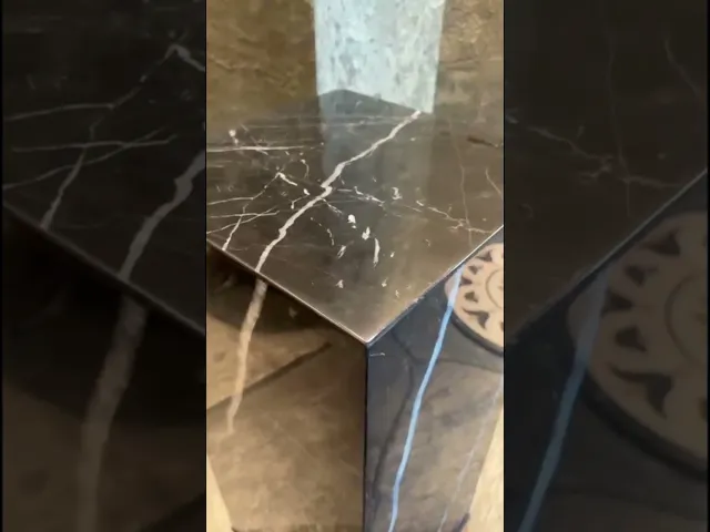 Marble Cube Table Black Long Decoration