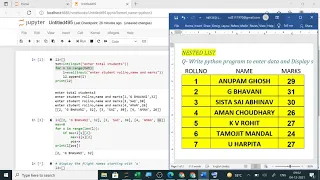 NESTED LIST PYTHON LIST PRACTICAL QP 11 CS 11 IP 12 CS REVISION TOUR
