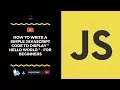 How To Write A Simple Javascript Code To Display Hello World - For Beginners