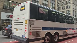 Both The M1 Local Bus and The Midtown Manhattan Bound SIM4C Express Bus