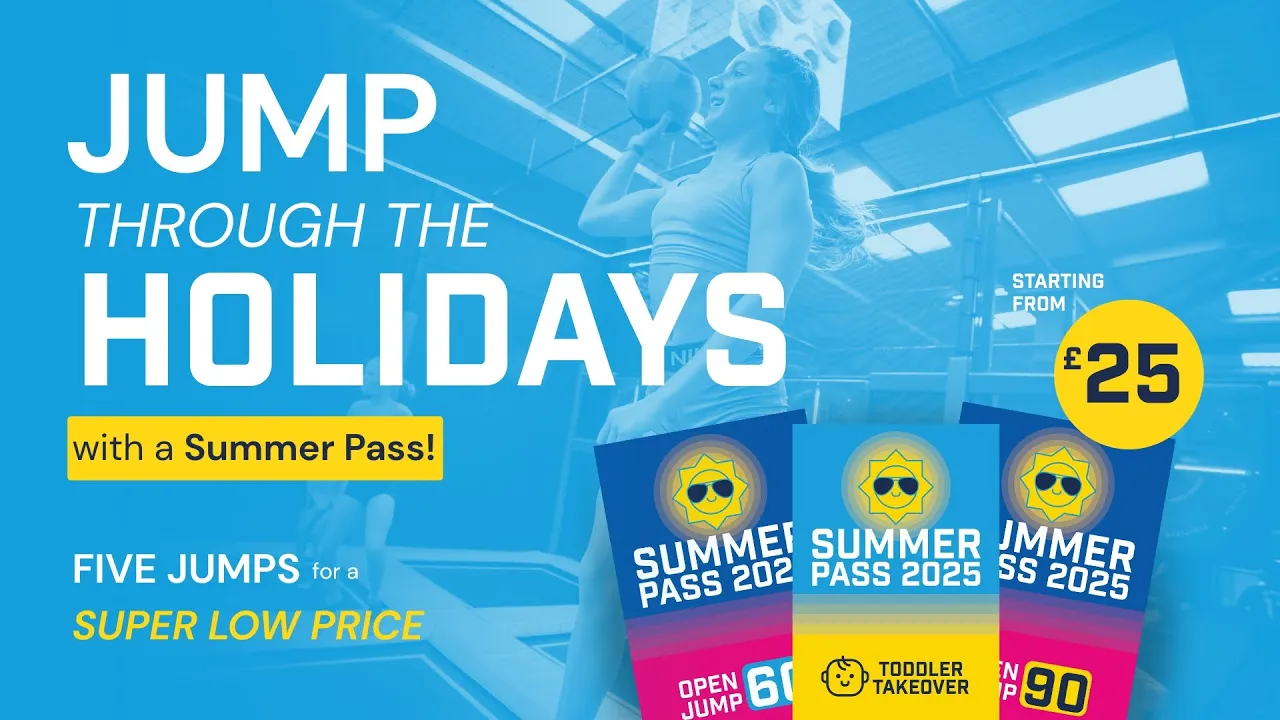 AirHop Adventure & Trampoline Parks — Summer Pass 2025 - Jump Sessions from £25 (YouTube video ad)