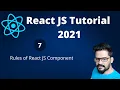 07 Rules of React JS Component React JS Tutorial 2021 NAVEEN SAGGAM