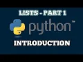 Lists Introduction Part 1 - Python Programming