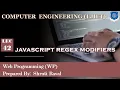 Lec-42 - JavaScript Regex Modifiers Web Programming Computer Engineering