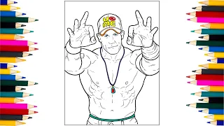 John Cena Coloring Page in 12 MINUTES How to Color WWE Superstar Champ is Here