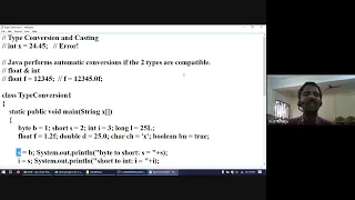 Java Unit I Session Type conversions and casting automatic type promotions