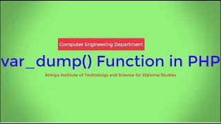 var - dump Function in PHP with Bhumika Zalavadia
