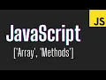 JavaScript Array Methods Map Find Filter Back to Basics