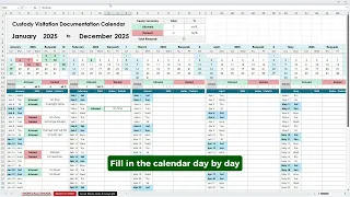 Parenting Time Log Template Excel Google Sheets Custody Schedule Tracker
