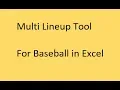 Multi lineup Tool for MLB Baseball Draftkings in Excel