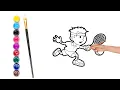 Tennis easy coloring page for kids page color art