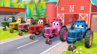 Tractor McQueen X6: Which Tractor First? Farm Work for Kids!