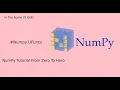 NumPy tutorial from zero to hero - UFuncs
