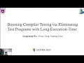 SANER 2023 Boosting Compiler Testing via Eliminating Test Programs with Long-Execution-Time