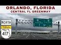 Driving Orlando Florida on State Route 417 North Central Florida Greenway from Exit 10 to Exit 37