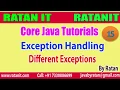Core Java Tutorial Exception Handling -15 Different Exceptions By Ratan Sir
