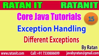 Core Java Tutorial Exception Handling -15 Different Exceptions By Ratan Sir