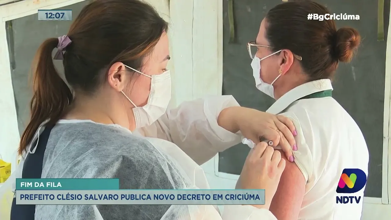 Grupos etários chamados para vacina contra Covid-19 terão cinco dias para aplicar a dose em Criciúma