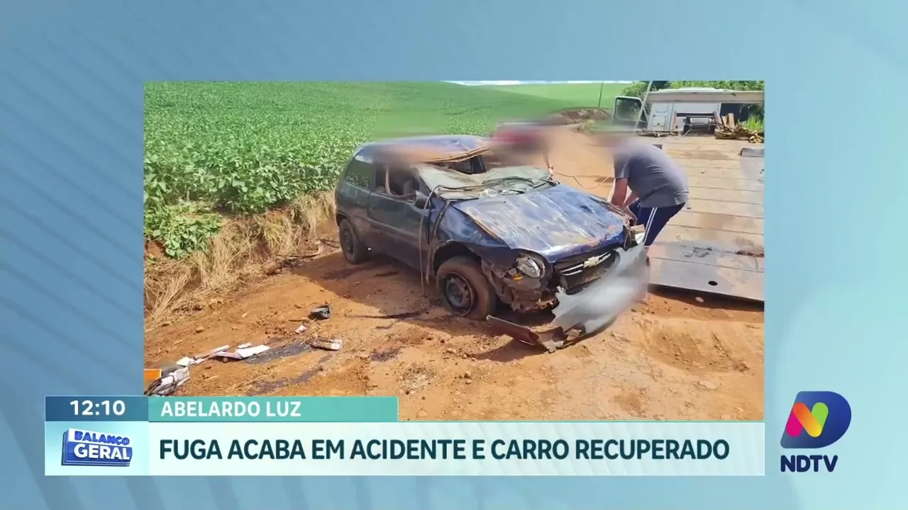 Abelardo Luz: Perseguição Policial Termina em Capotamento