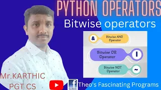 Bitwise and operator Bitwise or operator Bitwise not operator Python operators