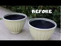 3 of 3 Thrift Store Haul BEFORE and AFTER Spray Painted Planters - Thrift Diving