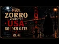 Rainy Jazz Lounge Zorro Visits the USA Golden Gate Bridge at Night Vol 01