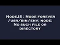 NodeJS Node forever env node No such file or directory