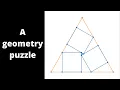 Three squares in an equilateral triangle A geometry puzzle