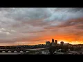 Dramatic Sunset with Boiling Clouds over Downtown Des Moines Timelapse Iowa June 2024